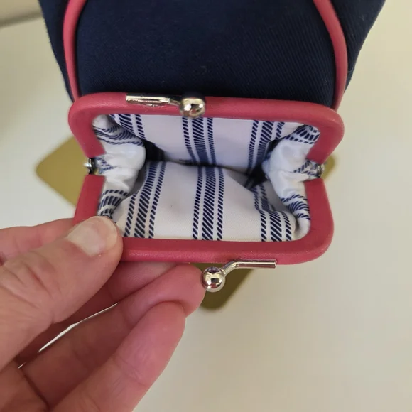 Coach Bonnie Cashin Inspired Mini Canvas Shoulder Bag Pink/Navy Y2K - Picture 7 of 14